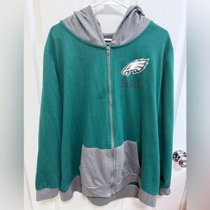Fanatics Green and Gray Philadelphia Eagles Jacket, Size 1X